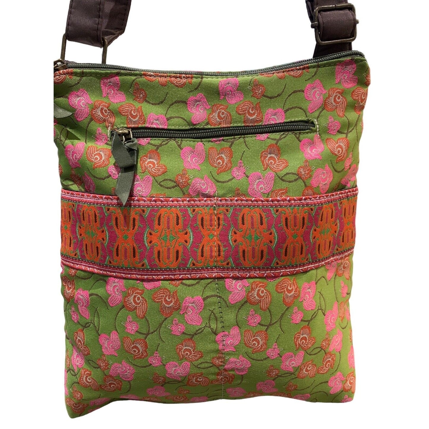Pretty Floral Embroidered Crossbody/Convertible Shoulder Sac Bag