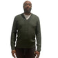 Hermes Men's Cashmere V-Neck Variegated Rib Sweater