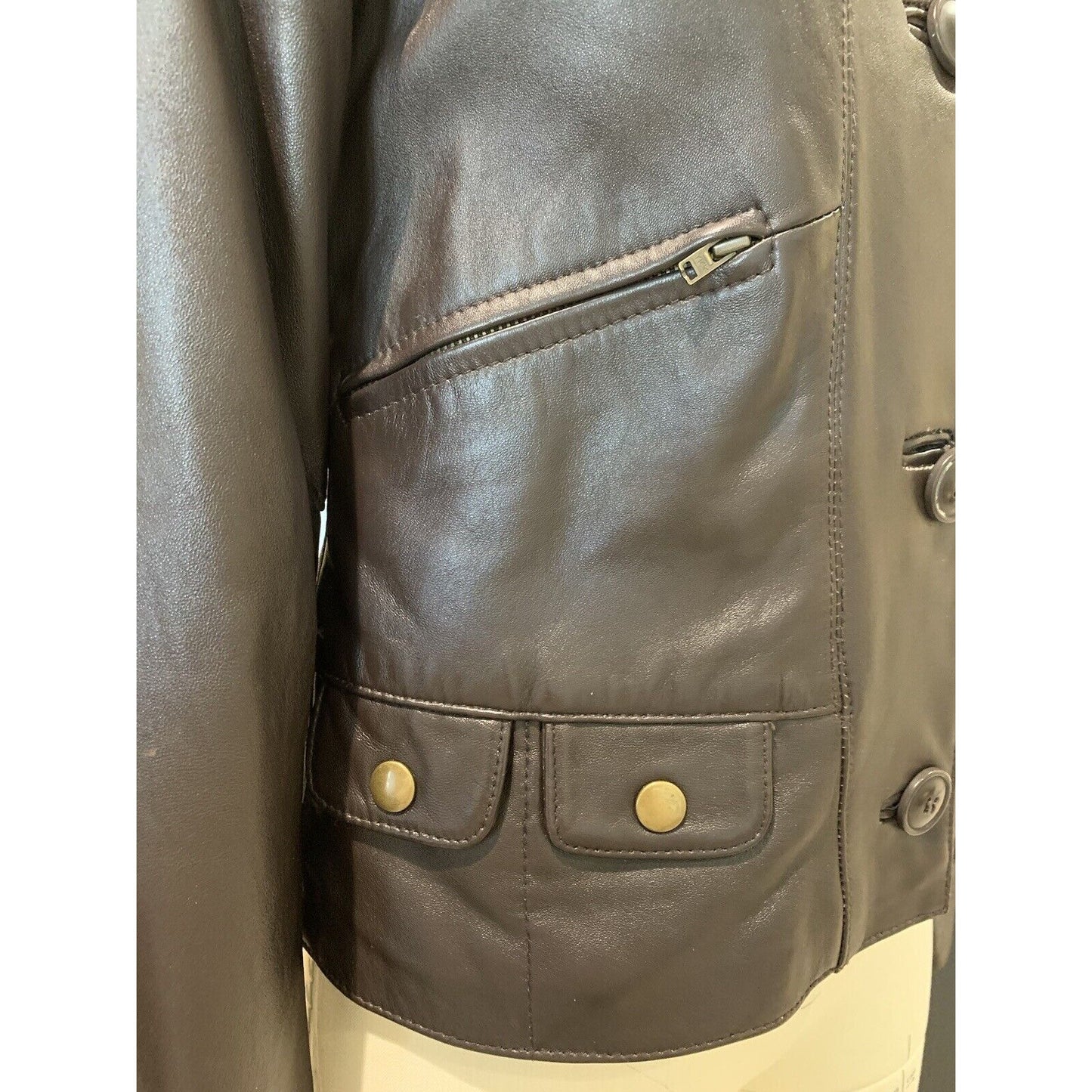 Closeup Of Jacket Zipper And Pocket Flaps