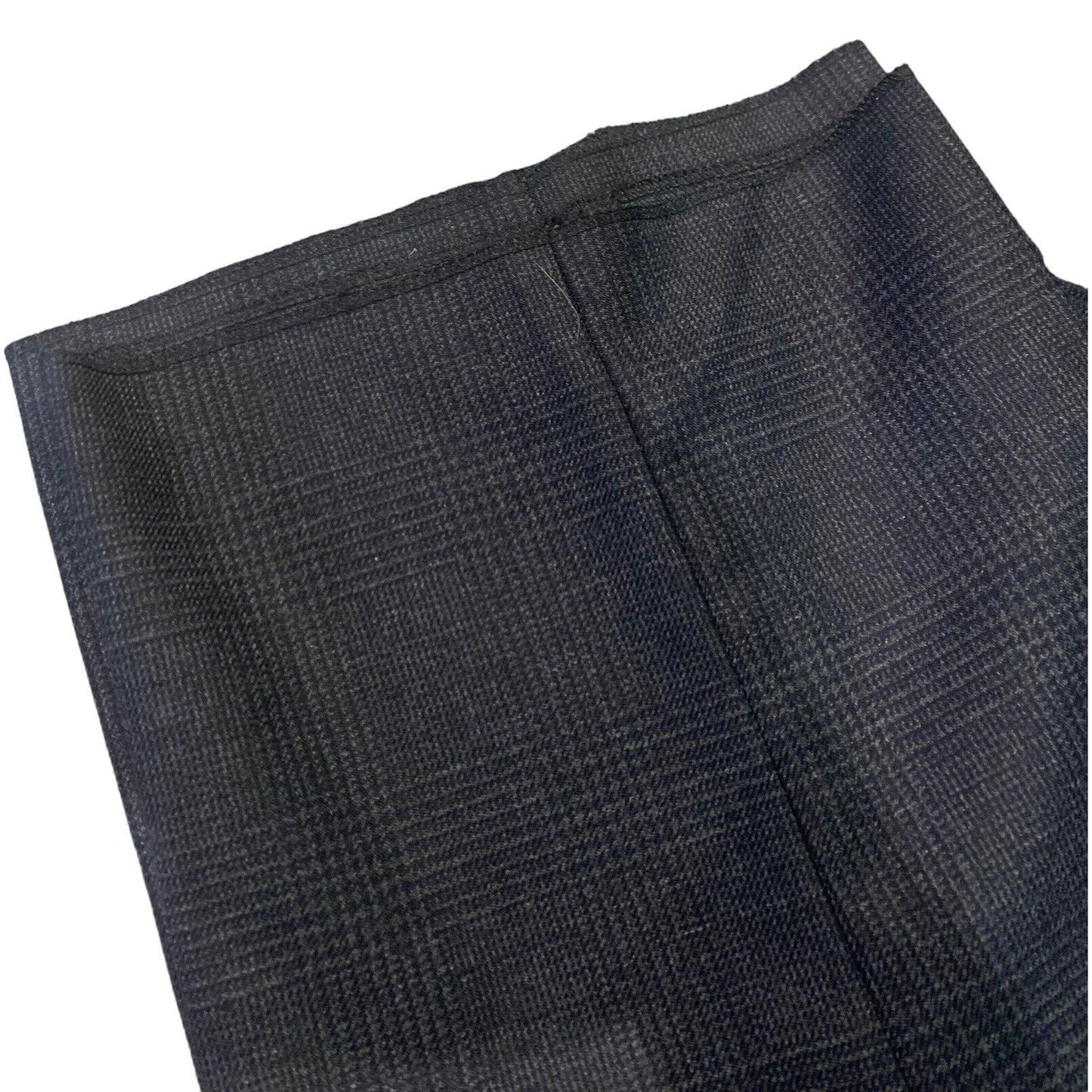 Hermes Men's Wool & Mohair Blend Ghost Plaid Pants with Leather Accents