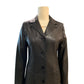 Front View Of Women's Long Leather Trench Coat