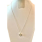 Crystal Miniature Heart Pendant and Silver Tone Necklace