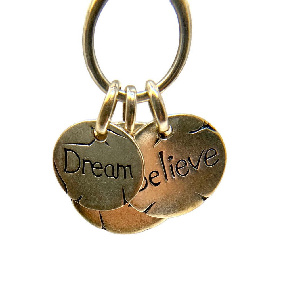 Sterling Silver Dream Hope Believe Charm Necklace