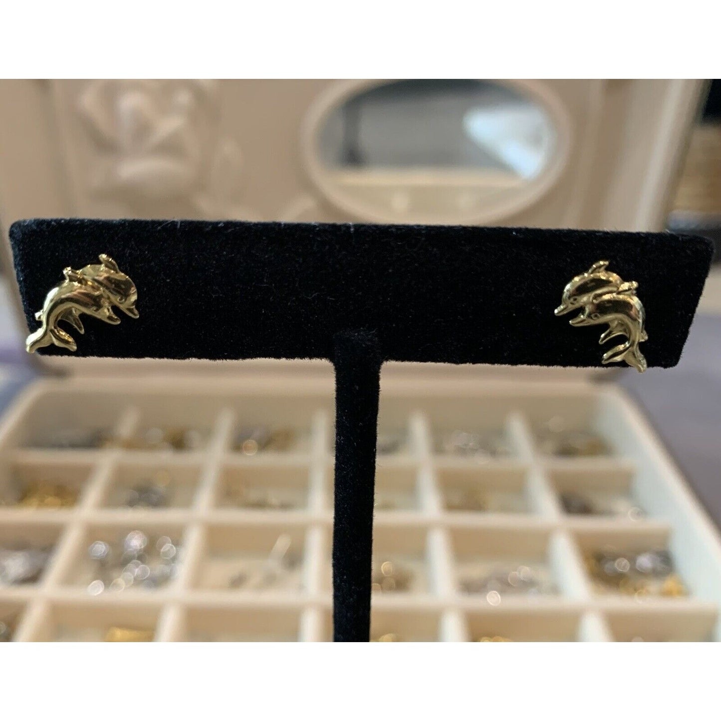 Gold-Tone Dolphin Post Earrings