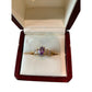 Gold-Plated Silver Ring With Lab-Created Amethyst And Faux Diamond Accents