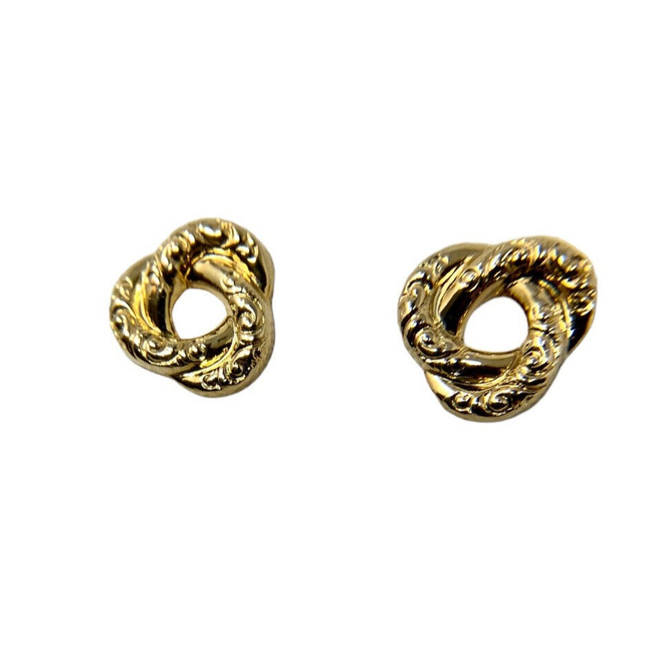 Pair of gold overlay multi-circle studded earrings
