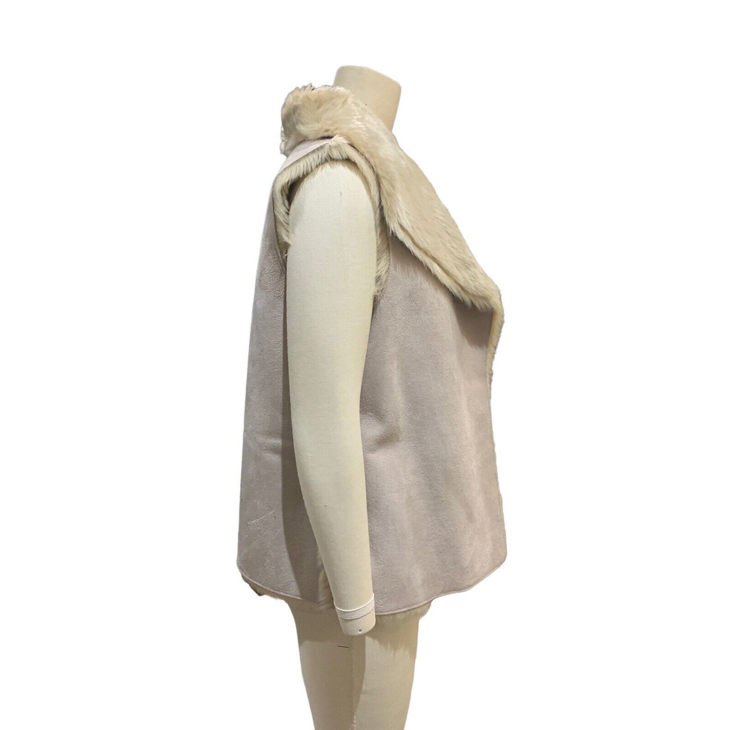 Women's Reversible Faux Fur/Suede Vest By Ann Taylor Loft