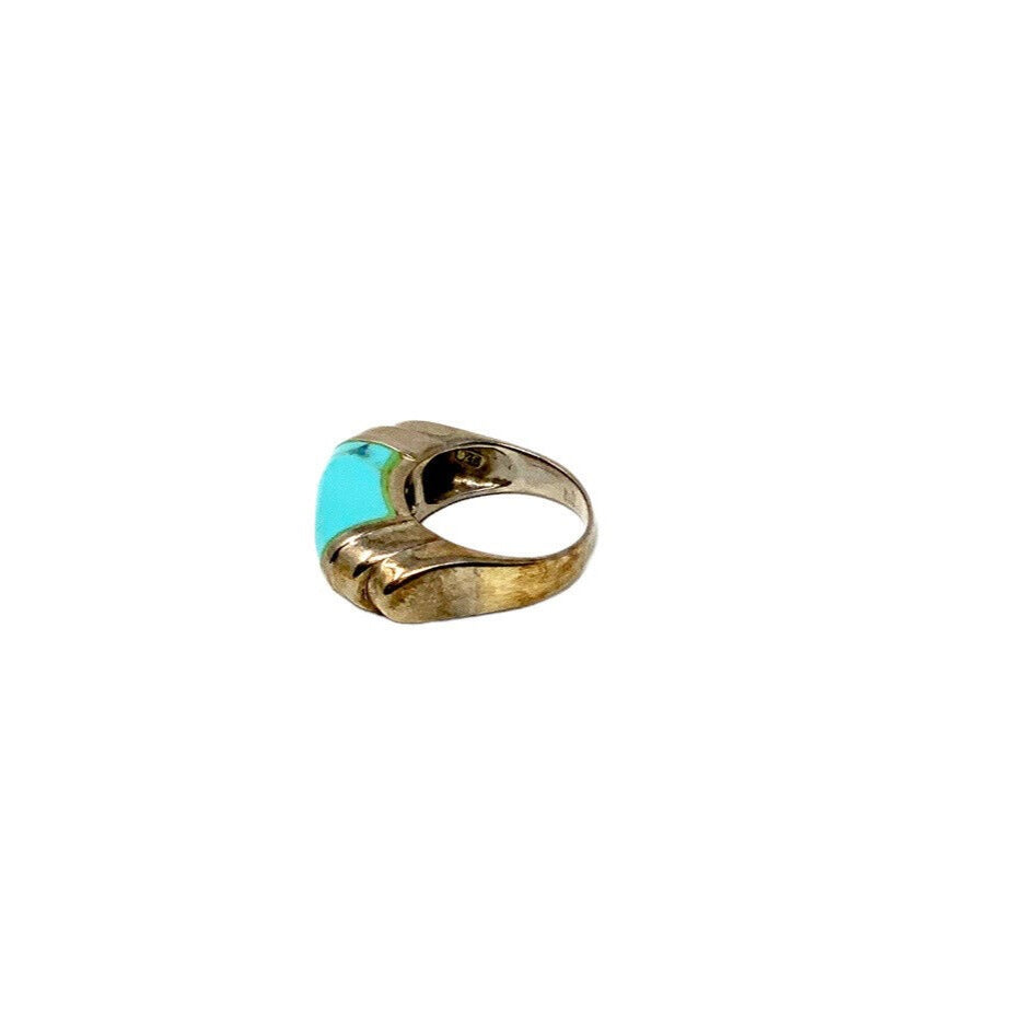 Sterling Silver Ring with Turquoise Domed Stone