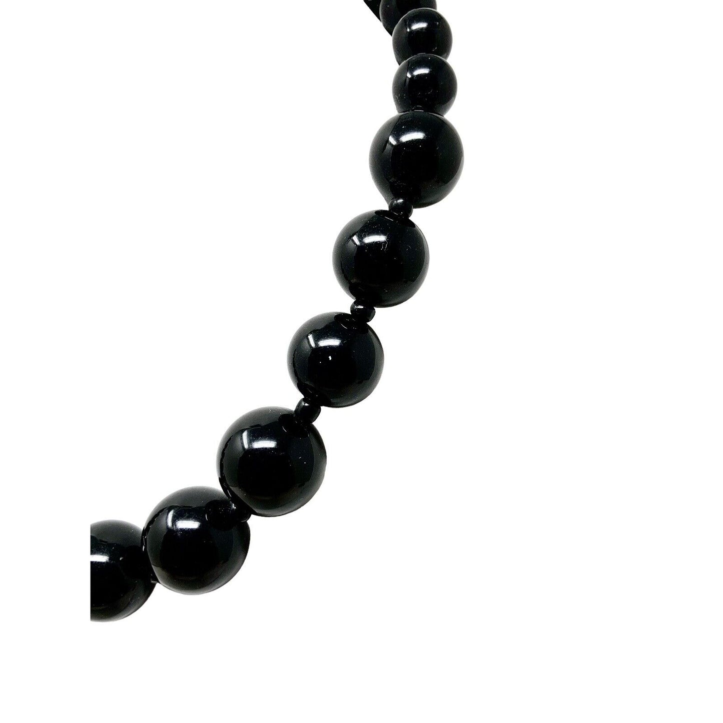 Large Black Ceramic Beaded Necklace