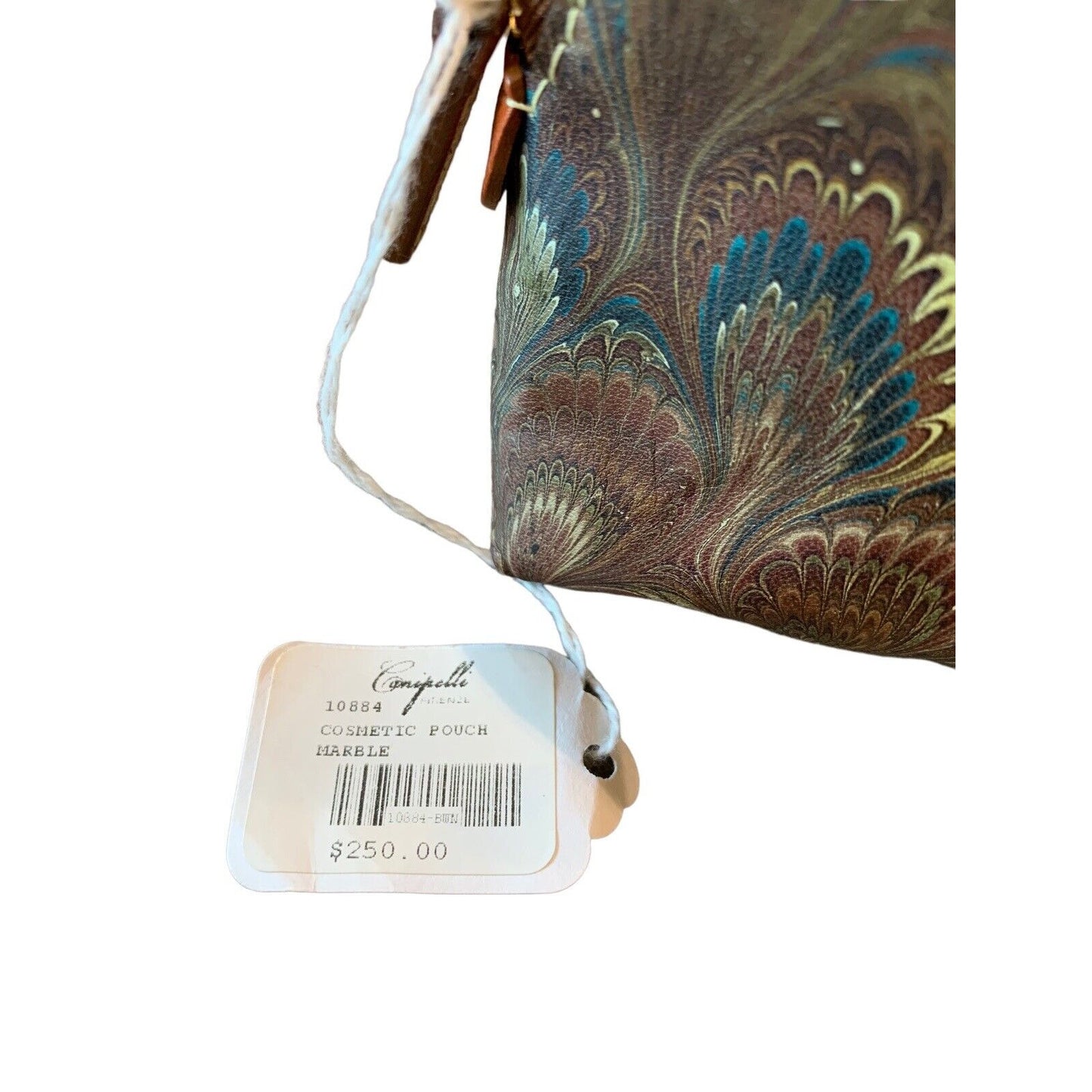 Cuoiofficine IL Papiro Marbleized Painted Canvas Make-up Bag