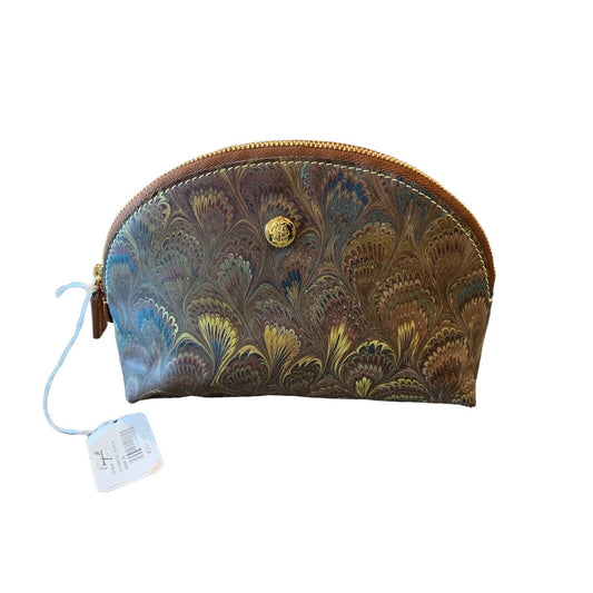 Cuoiofficine IL Papiro Marbleized Painted Canvas Make-up Bag