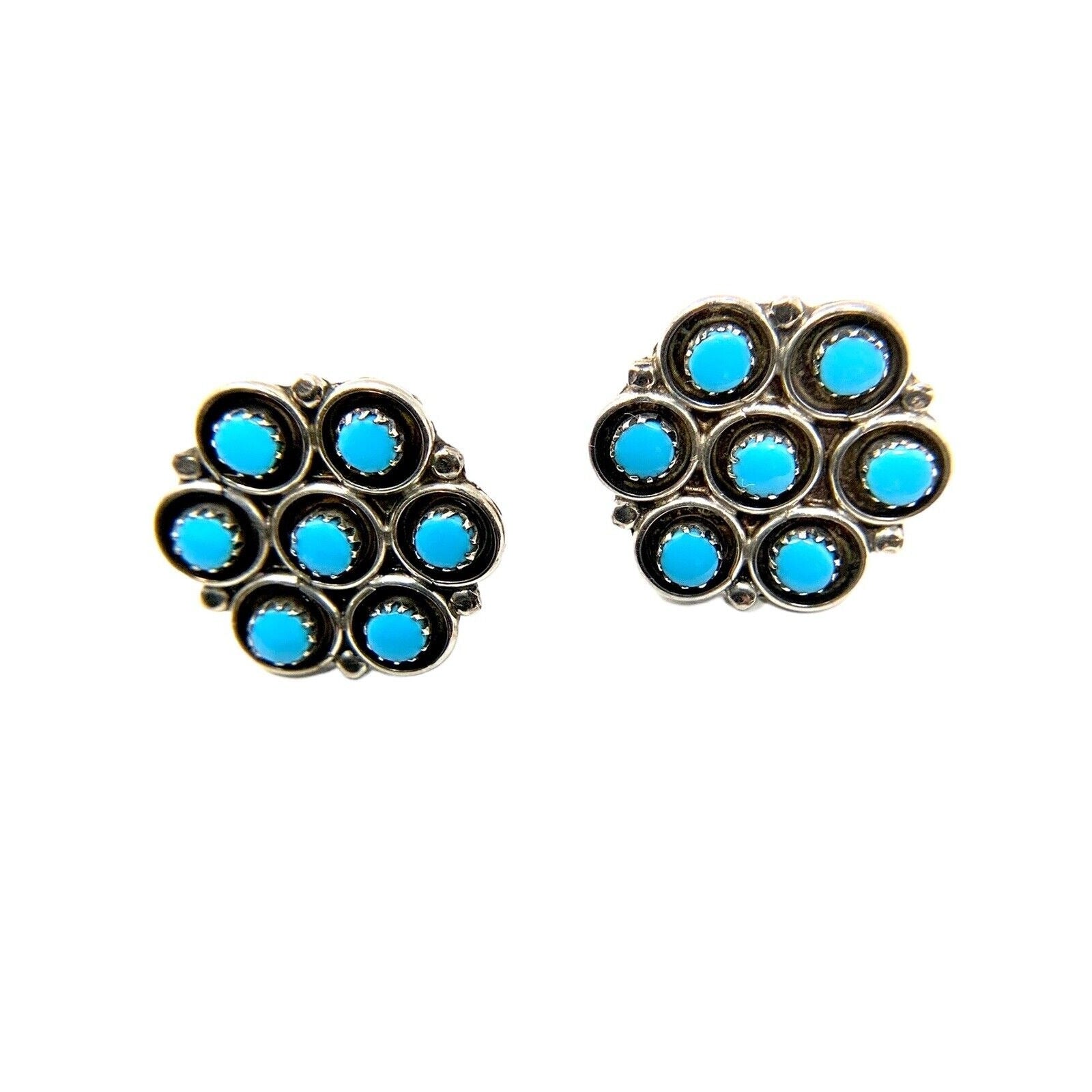 Blue Dot Stone And Stainless Steel Earrings