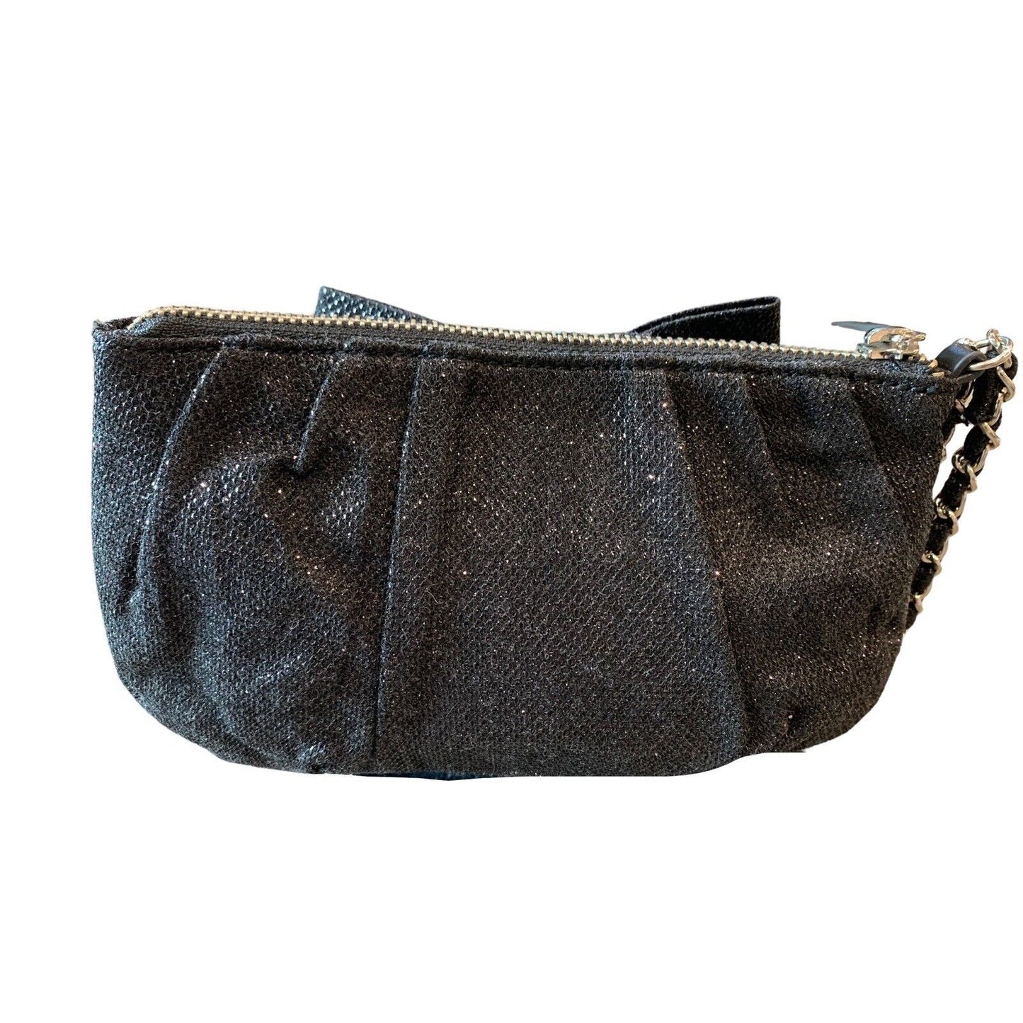 Express Glam Sparkle Wristlet Handbag With Large Bow Accent