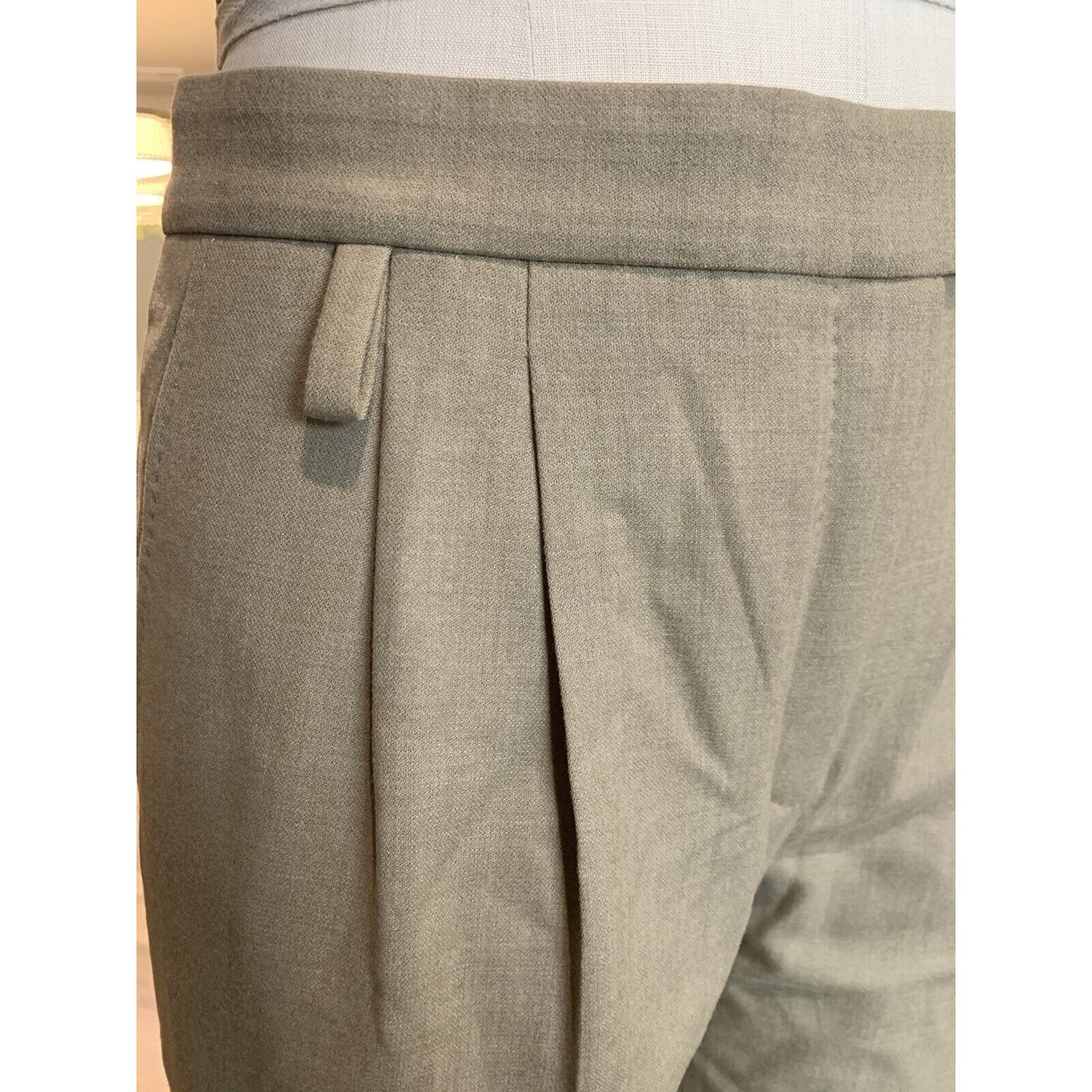 Hermes Women's 100% Soft Virgin Wool  Trouser Style Pants - Oatmeal/ EU 40 - NWT
