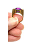 Circa 1940’s Architectural-Inspired Amethyst and Diamond Ring Set in 14K