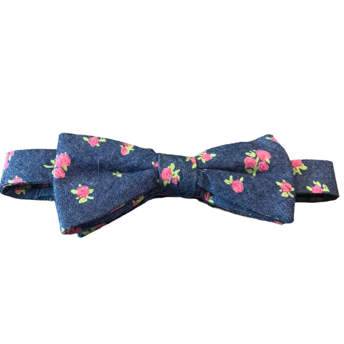 Blue And Pink Floral Bowtie