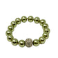 Single Strand Faux Pearl Bracelet with White Crystal Ball Magnetic Clasp