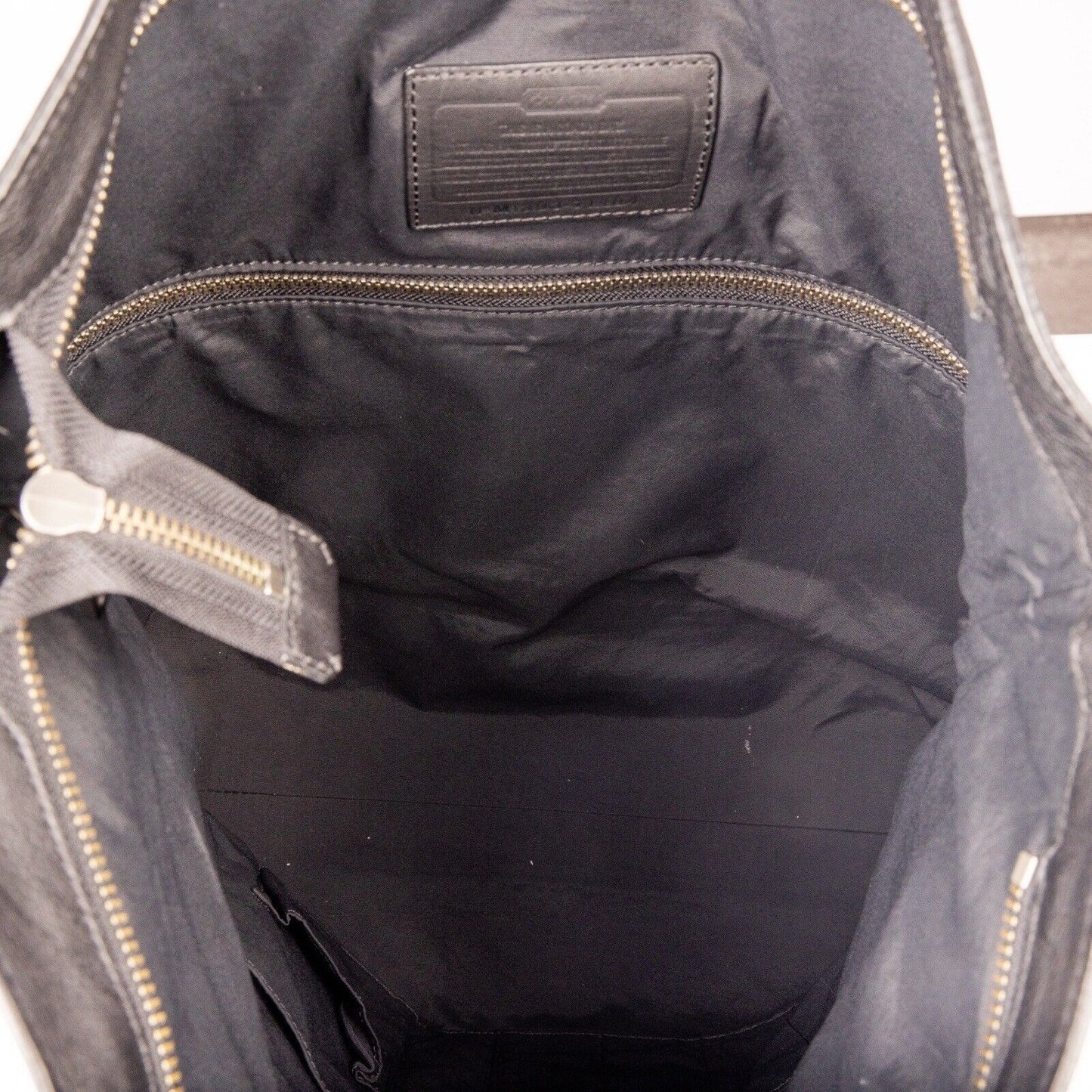 Inside View Of Leather Convertible Messenger Bag