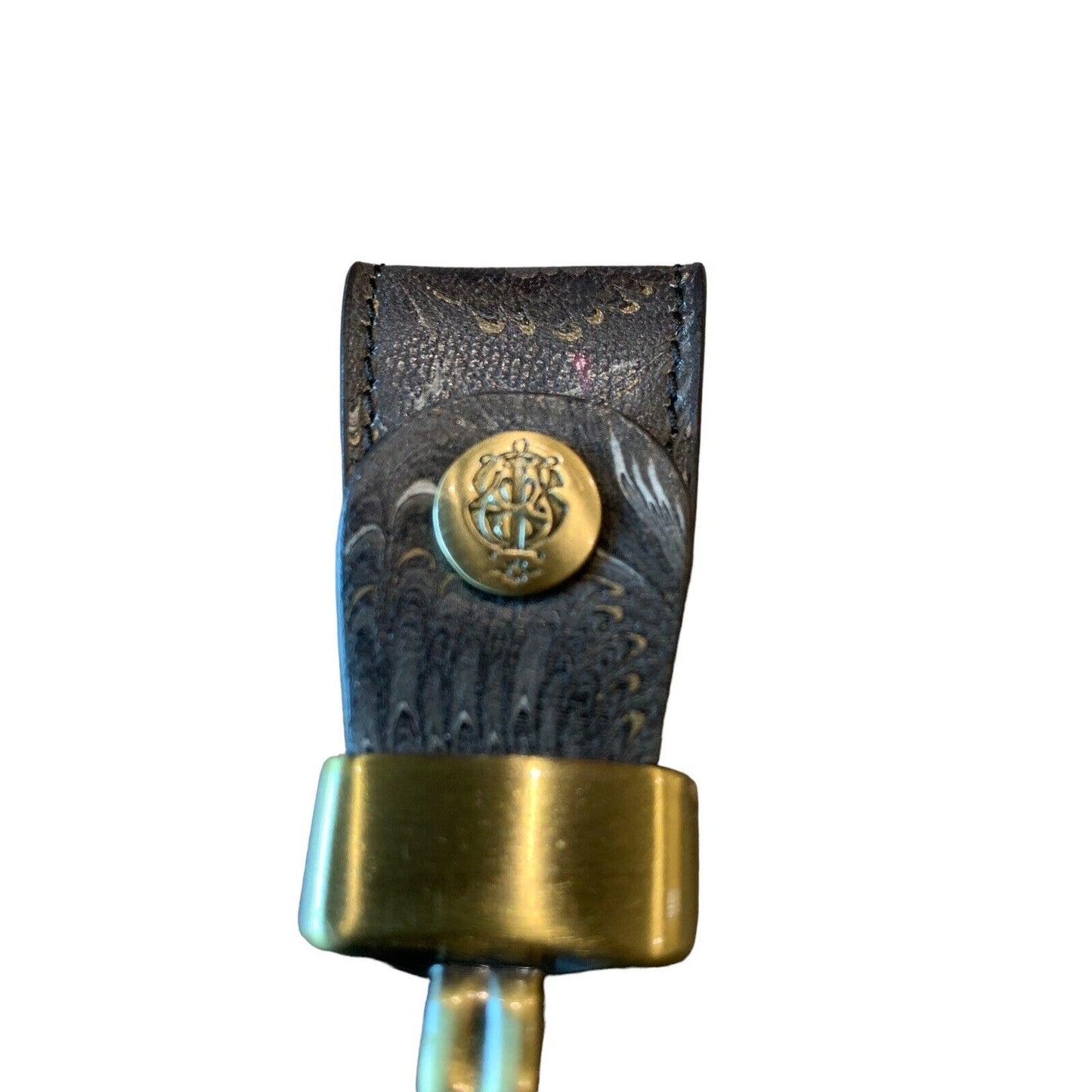Cuoiofficine IL Papiro Marbleized Painted Leather Key Ring