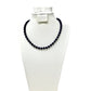 Ceramic Ink Blue Beaded Necklace with Gold-Tone Clasp