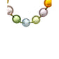 Multi Colored Pastel Glass Beaded Necklace with Ribbon Tie