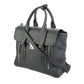 Partial Sideview of 3.1 Phillip Lim Leather Pashli Medium Handbag Satchel In Gray on a White Background