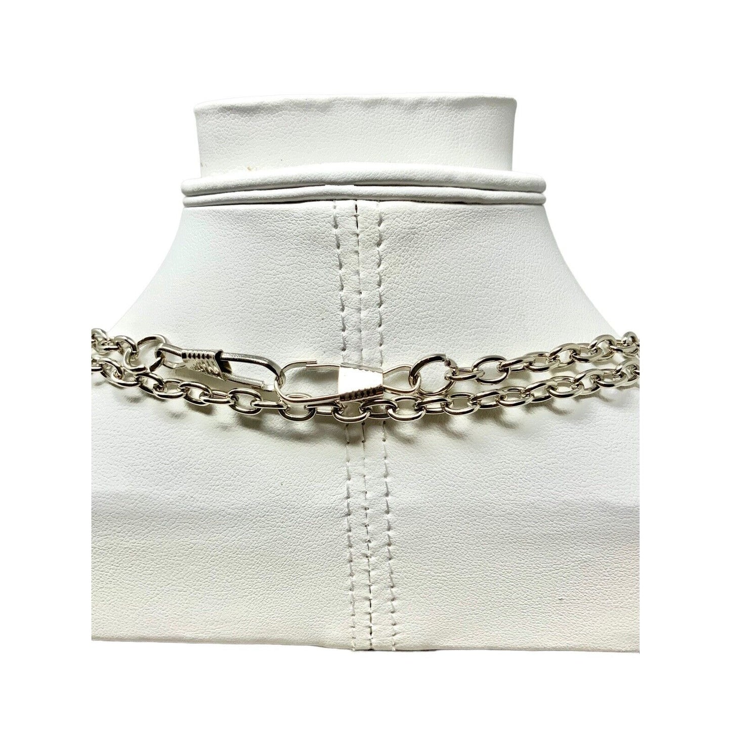 Looped Chain Linked Silver-Tone Necklace