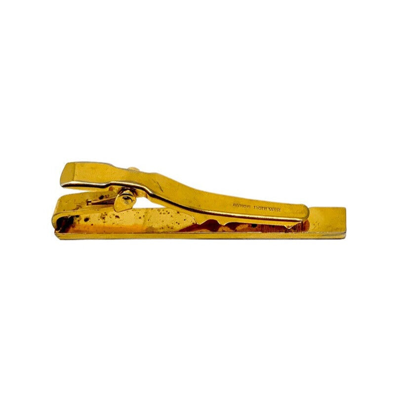 Gold-Tone Nina Rucci Tie Clip with Vertical Etching