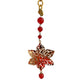 Canipelli Firenze Handbag Charm Flower with Cranberry Red Colored Stones