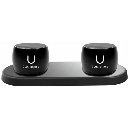 FASHIONIT U PRO SPEAKERS SET OF TWO WITH CHARGING TRAY  - BLACK