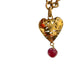 Canipelli Firenze Handbag Charm Key To My Heart with Cranberry Red Colored Stones