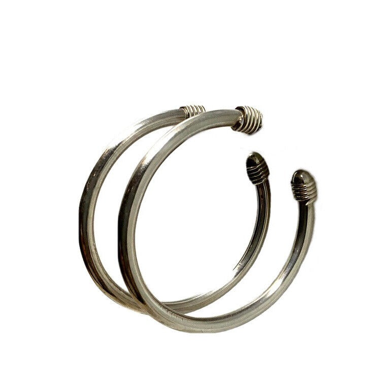 Silver-Tone Half Hoop Earrings