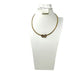 Gold-Tone Infinity Pendant Looped Through a Gold-Tone Omega Style Necklace