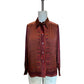 Hermes Women's Silk Blouse with Gathered Shoulder and Blouson Sleeve
