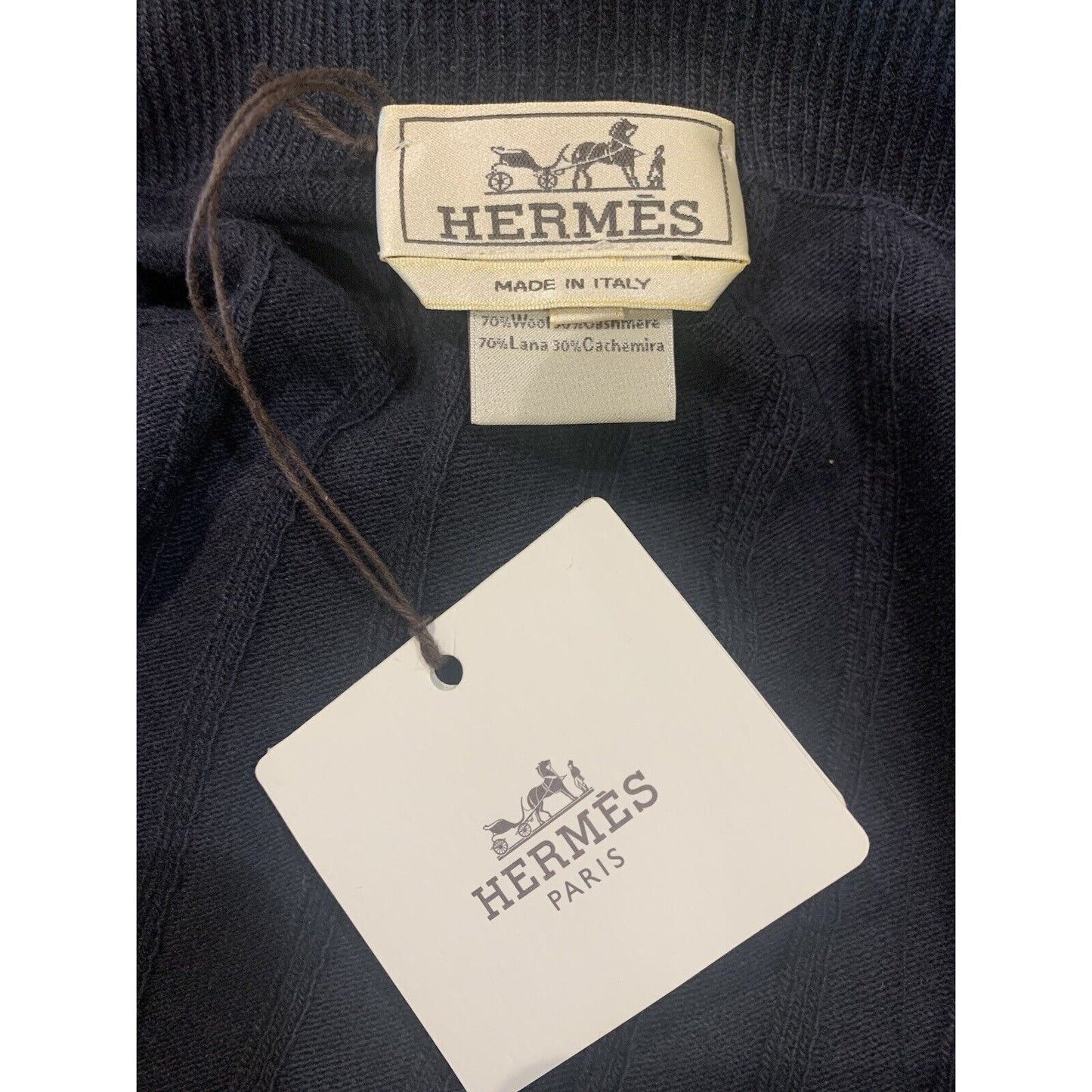 Hermes Men's Full Zip Rib Mock Neck Sweater