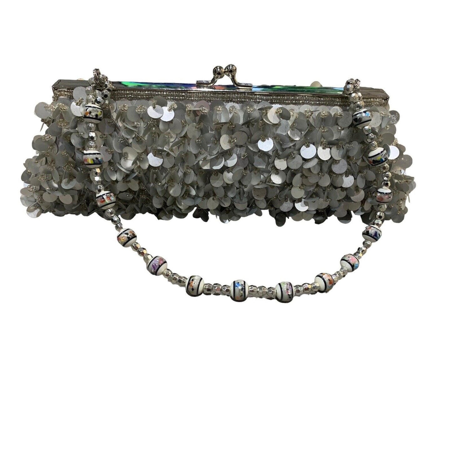 Evening Purse with Painted Beads and Small Pallets