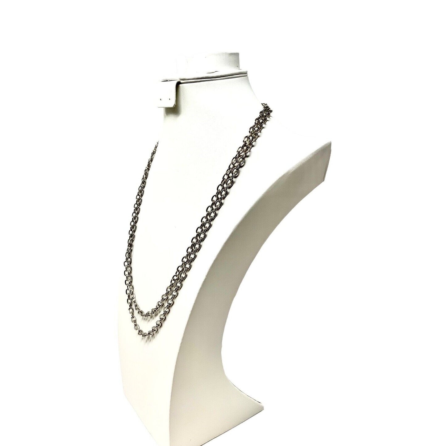 Looped Chain Linked Silver-Tone Necklace