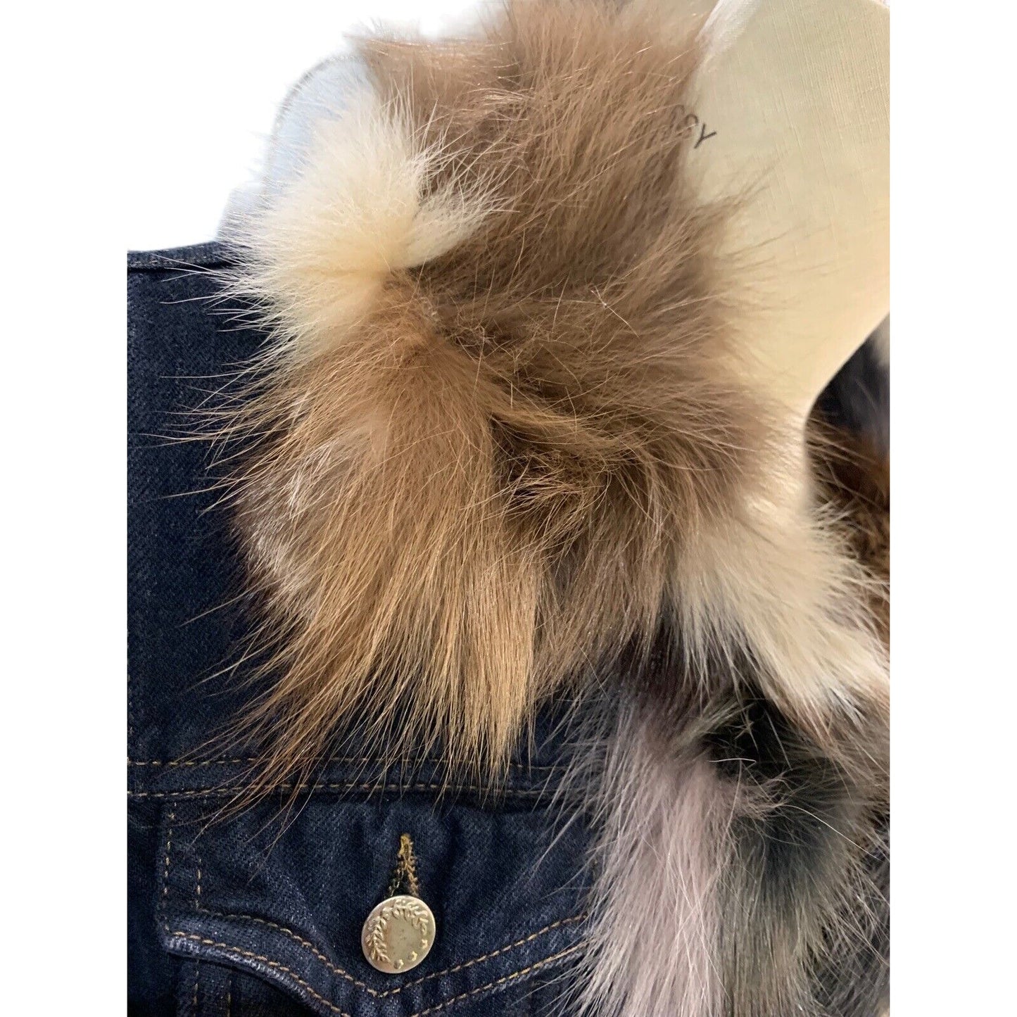 KRYOS Women's Denim And Fur Slim Fitting Jacket